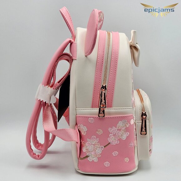 Loungefly Disney Minnie Mouse Cherry Blossom Ears Mini Backpack - Picture 4 of 5